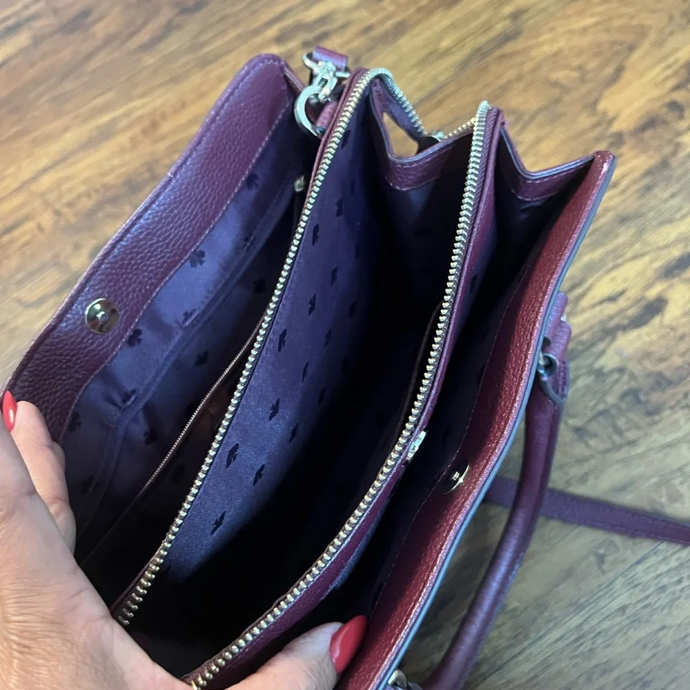 Kate Spade Burgundy Leather Handbag - Picture 9 of 10